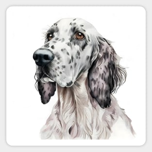 English Setter Dog Watercolor Portrait Magnet